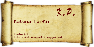 Katona Porfir névjegykártya